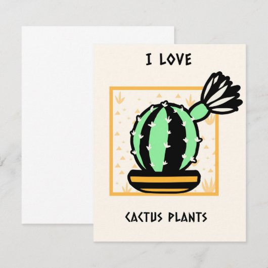 I Love Cactus Planten Bedankkaart (Voorkant / Achterkant)
