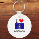 I Love Cadillac Michigan Sleutelhanger (Voorkant)