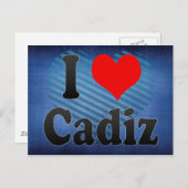 I Love Cadiz, Spain Briefkaart (Voorkant / Achterkant)