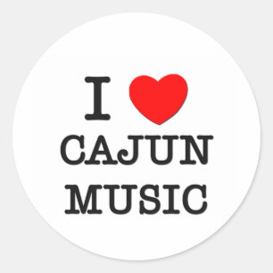 I Love Cajun Music Ronde Sticker