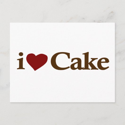 I Love Cake Briefkaart (Voorkant)