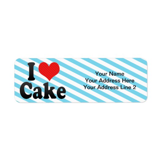 I Love Cake Etiket (Voorkant)