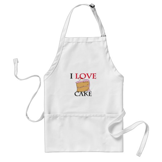 I Love Cake Standaard Schort (Voorkant)