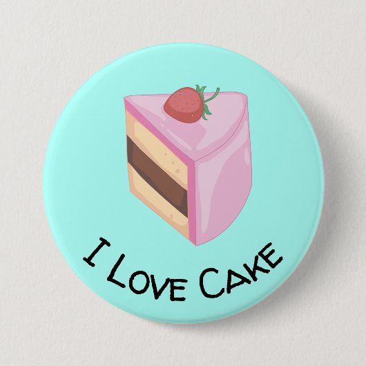 I Love Cake with Yummy Cake Slice Ronde Button 7,6 Cm (Voorkant)