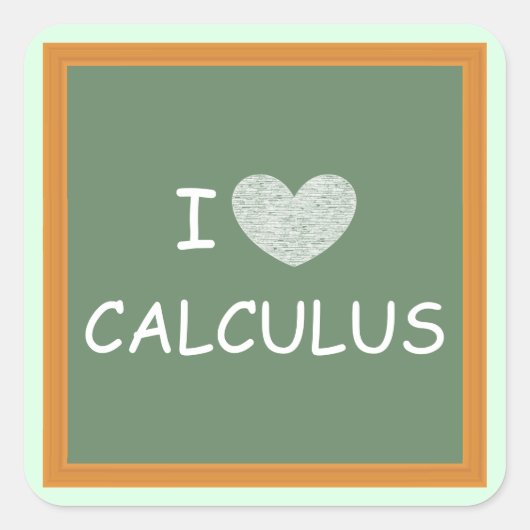 I Love Calculus Vierkante Sticker (Voorkant)