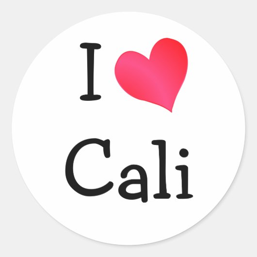I Love Cali Ronde Sticker (Voorkant)