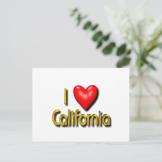 I Love California Briefkaart (Staand voorkant)