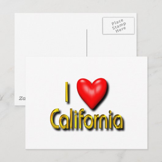 I Love California Briefkaart (Voorkant / Achterkant)