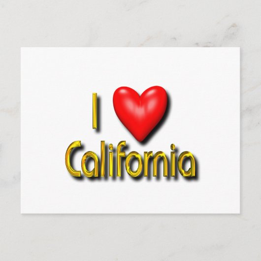 I Love California Briefkaart (Voorkant)