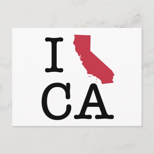 I Love California Briefkaart (Voorkant)