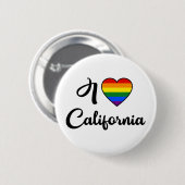 I Love California | LGBT Rainbow Pride Button (Voorkant /achterkant)