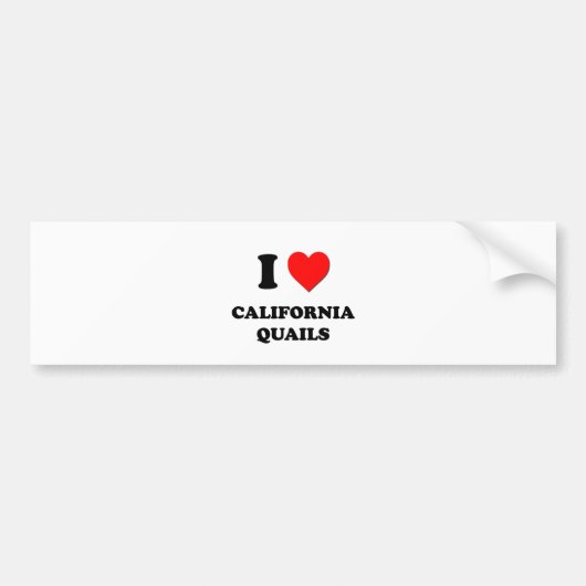I Love California Quails Bumpersticker (Voorkant)