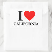 I Love California Rechthoekige Sticker (Tas)