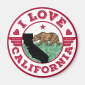 I Love California State Map and Flag Magneet (Voorkant)