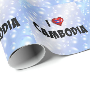 I Love Cambodia, flag of Cambodia Cadeaupapier