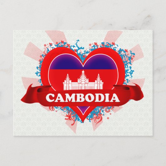 I Love Cambodja Briefkaart (Voorkant)