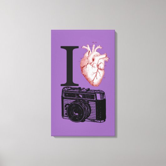 I Love  Camera Photography Canvas Print (Voorkant)
