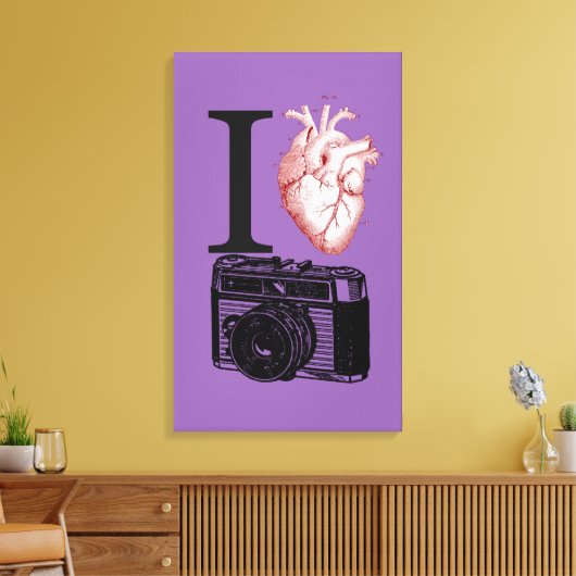 I Love  Camera Photography Canvas Print (Insitu (Woonkamer))