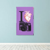 I Love  Camera Photography Canvas Print (Insitu (Houten vloer))