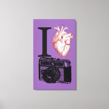 I Love  Camera Photography Canvas Print