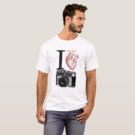 I Love  Camera Photography t-shirt (Voorkant volledig)