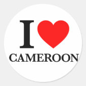 I Love Cameroon Ronde Sticker (Voorkant)