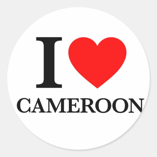 I Love Cameroon Ronde Sticker (Voorkant)