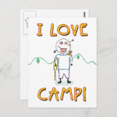 I Love Camp - Funny Kinder Summer Camp Drawing Briefkaart (Voorkant / Achterkant)