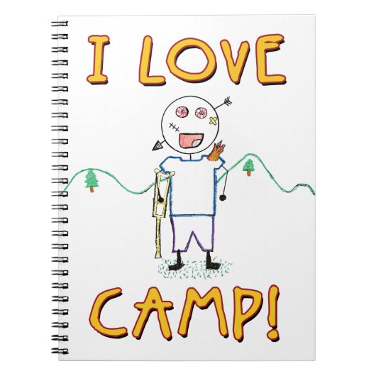 I Love Camp - Funny Kinder Summer Camp Drawing Notitieboek (Voorkant)