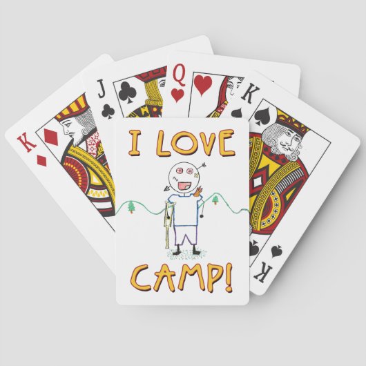 I Love Camp - Funny Kinder Summer Camp Drawing Pokerkaarten (Achterkant)