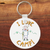 I Love Camp - Funny Kinder Summer Camp Drawing Sleutelhanger (Voorkant)