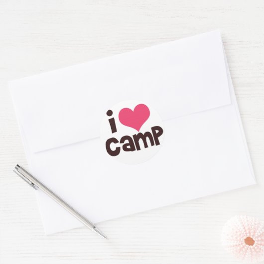 I Love Camp Ronde Sticker (Envelop)