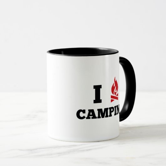 I Love Camping Coffee Mok (Voorkant rechts)
