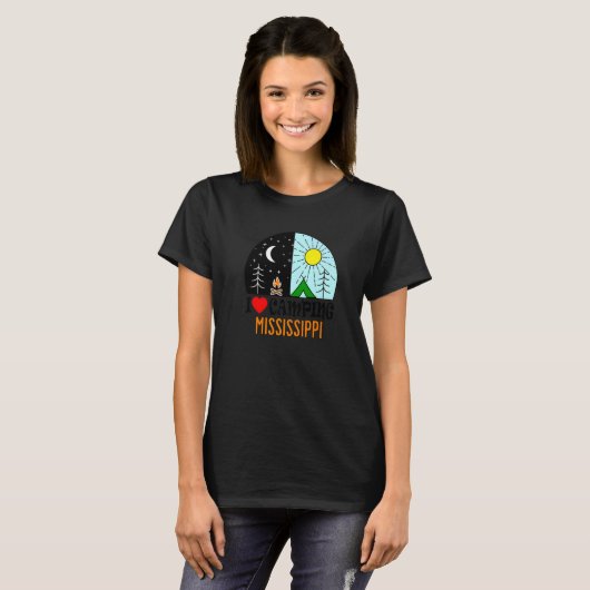 I Love Camping Mississippi America Outdoors Nature T-shirt (Voorkant volledig)