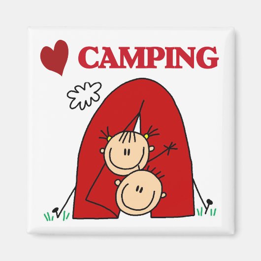 I Love Camping Tshirts and Gifts Magneet (Voorkant)