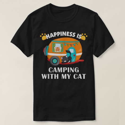 I love Camping With My Cat Funny Kitty Tee T-shirt (Design voorkant)