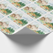 I Love Camping Woodland Animal Kinder Waterverf Cadeaupapier (Hoek)