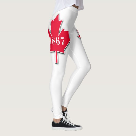 I LOVE CANADA - Blad met rode esdoorn - EST 1867 Leggings (Rechts)