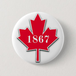 I LOVE CANADA - Blad met rode esdoorn - EST 1867 Ronde Button 5,7 Cm