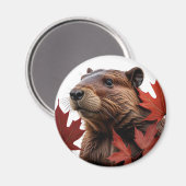 I Love Canada - Canadese bever met blad Magneet (Voorkant / Achterkant)