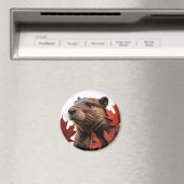 I Love Canada - Canadese bever met blad Magneet (Insitu (Vaatwasser))