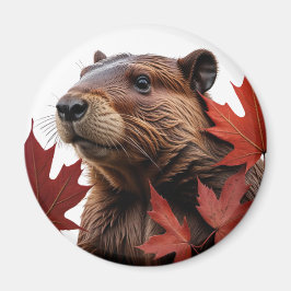 I Love Canada - Canadese bever met blad Magneet