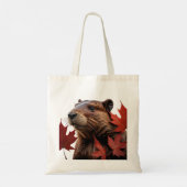 I Love Canada - Canadese bever met blad Tote Bag (Achterkant)