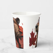 I Love Canada - Canadese bever met bladeren Papieren Bekers (Links)