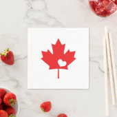 I Love Canada - Canadian Pride Maple Leaf Heart Servetten (Insitu)