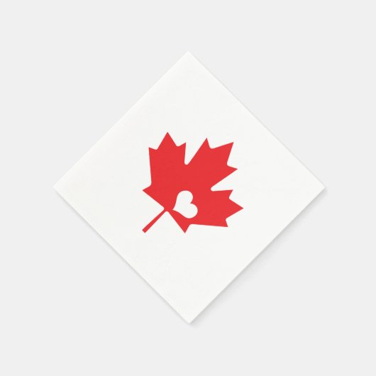 I Love Canada - Canadian Pride Maple Leaf Heart Servetten (Hoek)