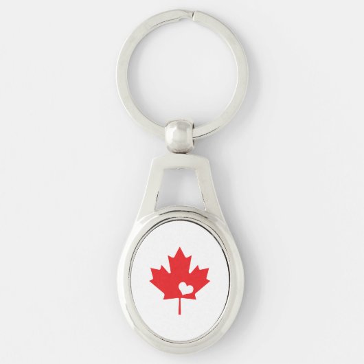 I Love Canada - Canadian Pride Maple Leaf Heart Sleutelhanger (Voorkant)
