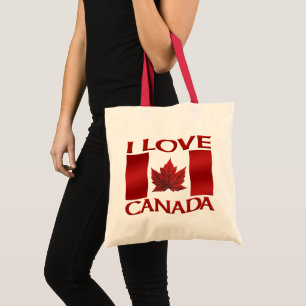 I Love Canada Canvas tassen Custom I Love Canada B