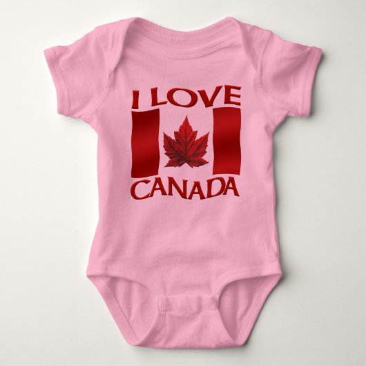 I Love Canada Creeper Baby Canada Shirt uit één st (Voorkant)
