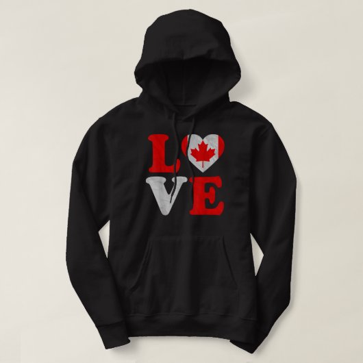 I Love Canada Flag Heart Canadian Roots Pr Hoodie (Design voorkant)